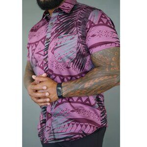 NU'UILI MEN'S SHIRT TSCSS16 PURPLE PINK BLACK GRAY